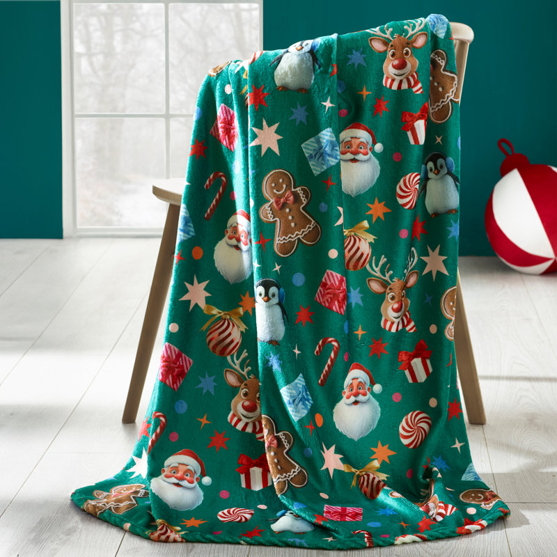 Christmas Icons Cosy Fleece Blanket Throw