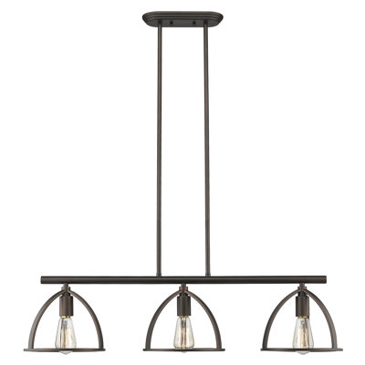 Luminaire suspendu linéaire à 3 lumières pour îlot de cuisine Redner