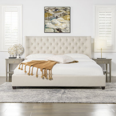 Naveen Upholstered Wingback Bed
