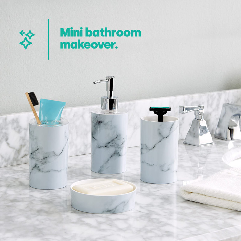 Marble Bathroom Accessory Set