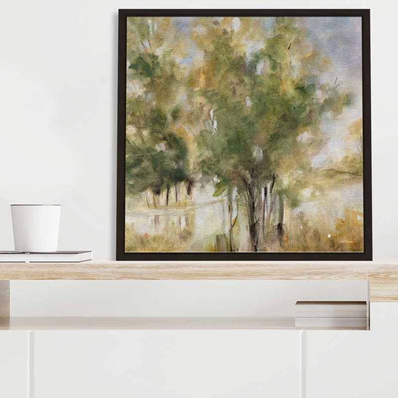 Waterway Grove par Carol Robinson - Peinture, L 39,5 po x H 39,5 po, Encadrement brun