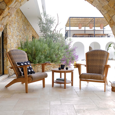 Brighton 2 - Person Teak Outdoor Seating Group Free Patio Cover
