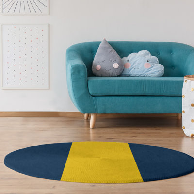 Tapis bleu/jaune