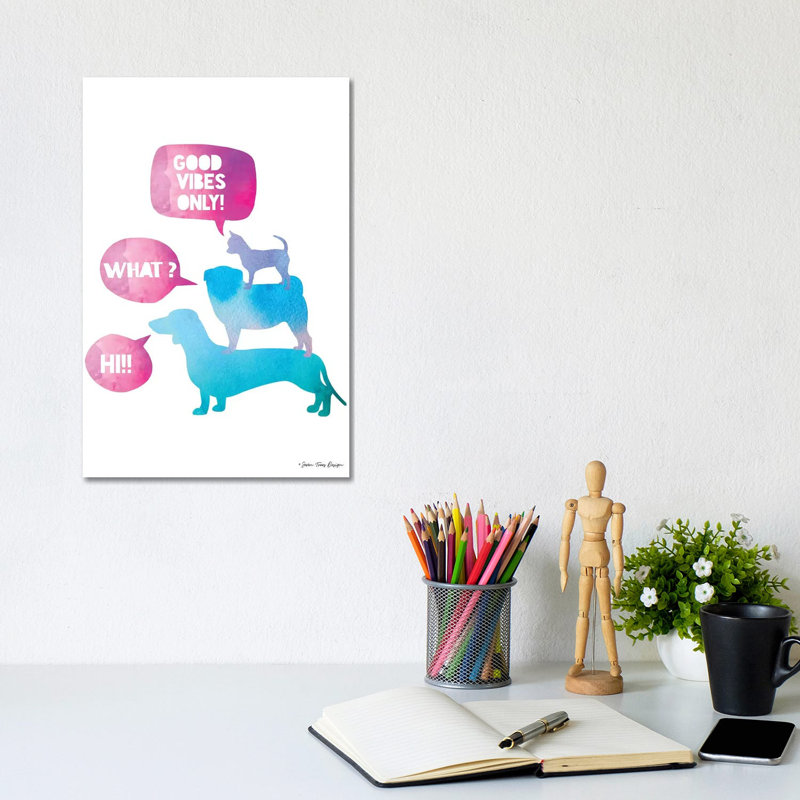 Dogs by Seven Trees Design - Gallery-Wrapped Canvas Giclée on Canvas, No Frame, 20.32 cm H x 30.48 cm W