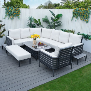Steaven 9-Piece Patio Sets With Coffee Table