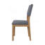 Ensemble de 2 chaises de salle à manger rembourrées en tissu bleu, brun