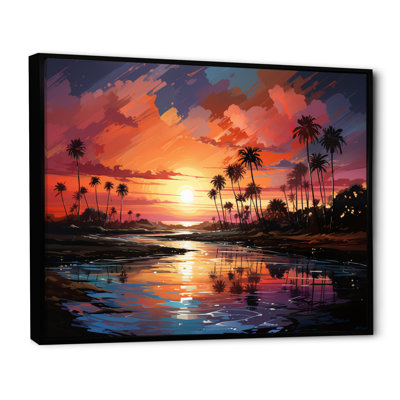 «Palm Trees Abstract Landscape III», reproduction sur toile