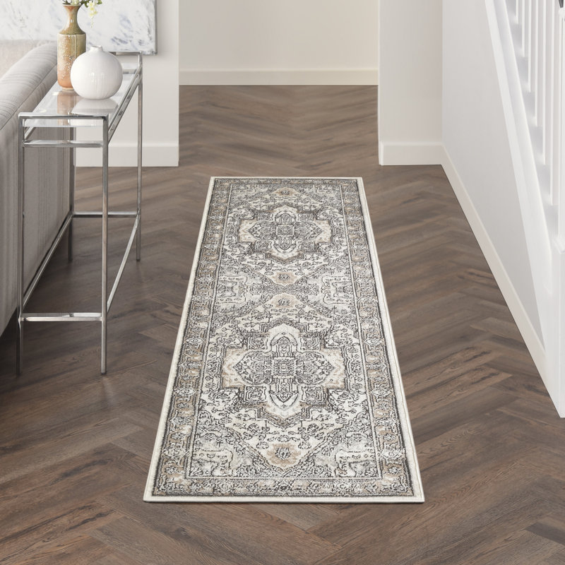 Graelyn Ivory Grey Taupe Vintage Indoor Rug, Runner 2'2" x 10'