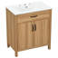 Meuble-lavabo en bois 30 po avec structure en bois massif, 2 portes à fermeture douce, 1 tiroir rabattable, tablette réglable-1991045219-1991045218