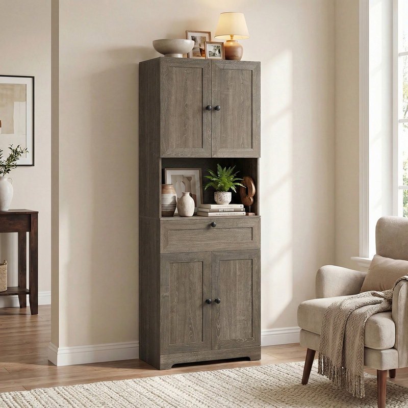 171.5cm Kitchen Pantry, Grey