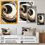 «Black and Gold Swirl V» - Art mural moderne sur toile-1191330368-1191330372