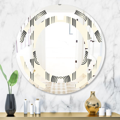 Miroir mural sans cadre avec ornement géométrique minimalier space curve ii