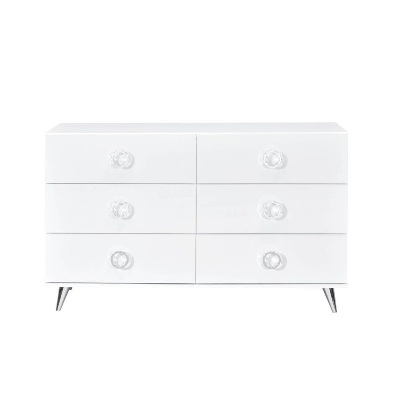 Commode avec finition blanche pour chambre à coucher