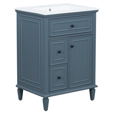 Meuble-lavabo 24 po avec lavabo intégré en céramique