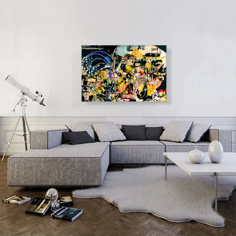 «Berlin Allemagne Graffiti Collage», reproduction d'art sur toile tendue, H 26 po x l 40 po x P 0,75 po