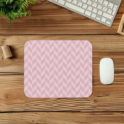 Abstract Pink Chevron Zig Zag Pattern Patterns Modern Gaming Cute Office Laptop Desk Pad Gift Mat Square Rectangle Non-Slip Mousepad