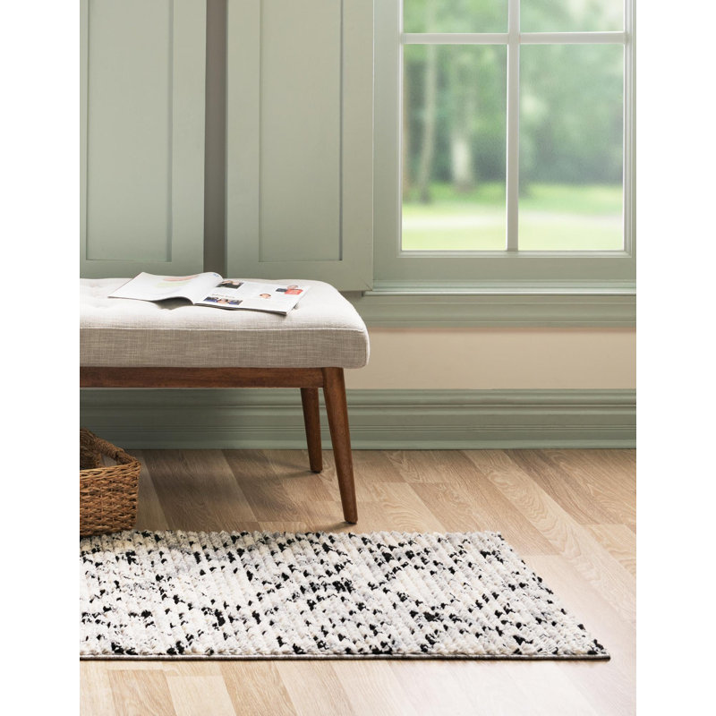 Tapis ivoire à motif géométrique Tucson, Tapis de couloir 2 pi x 6 pi
