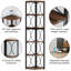 Étagère de rangement 66,13 po de hauteur à 6 niveaux de style brun rustique pour tablettes de salon, petit espace