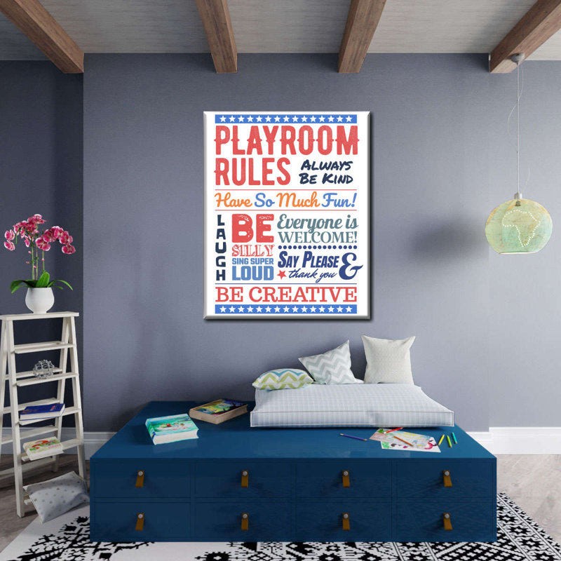 " Playroom Rules " by HomeyNotes Studio, 10" H x 8" W x 1" D