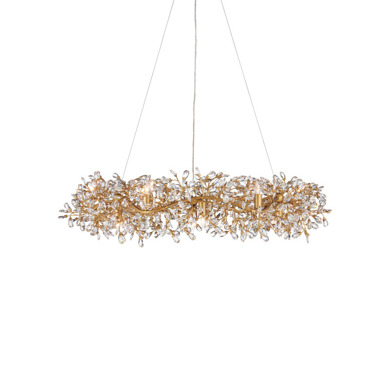 Crystal Bud LED Chandelier, 43"