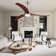 52" Solid Wood Blade Ceiling Fan with Light & Remote, 6 Speed, 3 Colour, Reversible Motor
