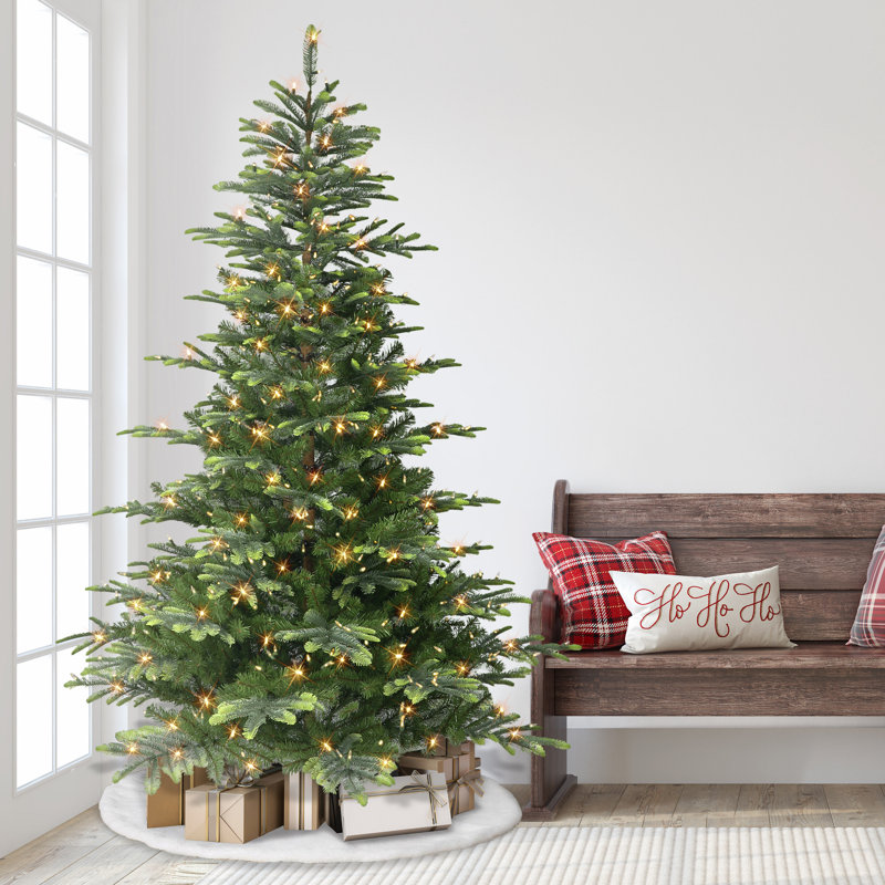 90" H Green PVC & PE Blend Fir Christmas Tree with 600 LED Color Changing/Combination Lights