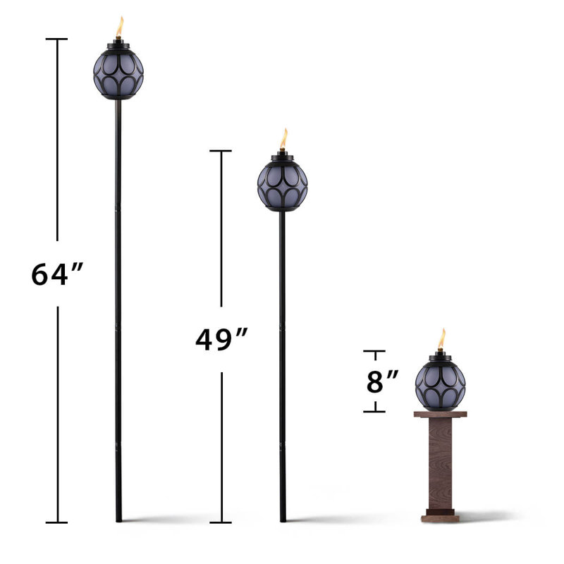 TIKI® Brand Easy Install 64 Inch TIKI Torch Metal Globe