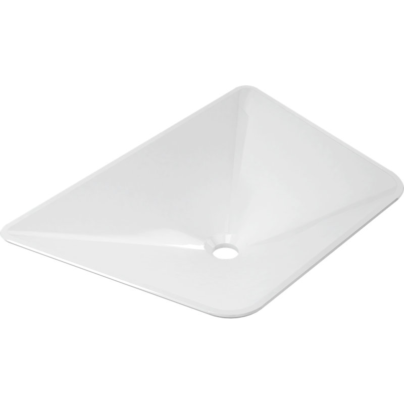 24.25" Firenzi Modern Specialty Square Bathroom Vessel Sink - Gloss White, Cast Marble, UV Resistant, Stain & Chip Resistant