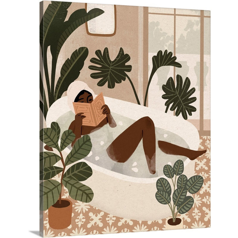 Home Spa I par Victoria Barnes - reproduction d'art, H 45 po x l 36 po x P 1,25 po, Toile tendue