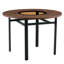 Ensemble de table de salle à manger moderne en MDF brun avec incrustation de verre et rangement