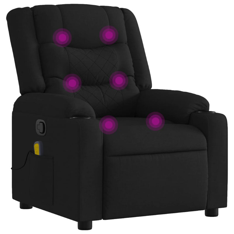 Fauteuil de massage, Noir, Inclinaison par pression manuelle