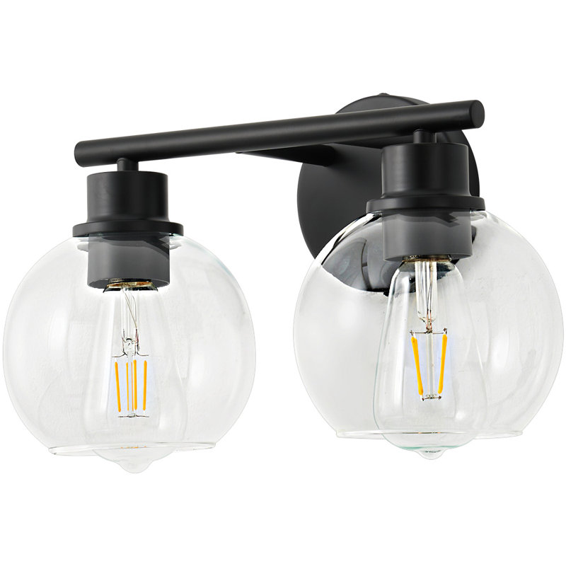 Aanay Dimmable Bathroom Vanity Light, Matte Black, 2
