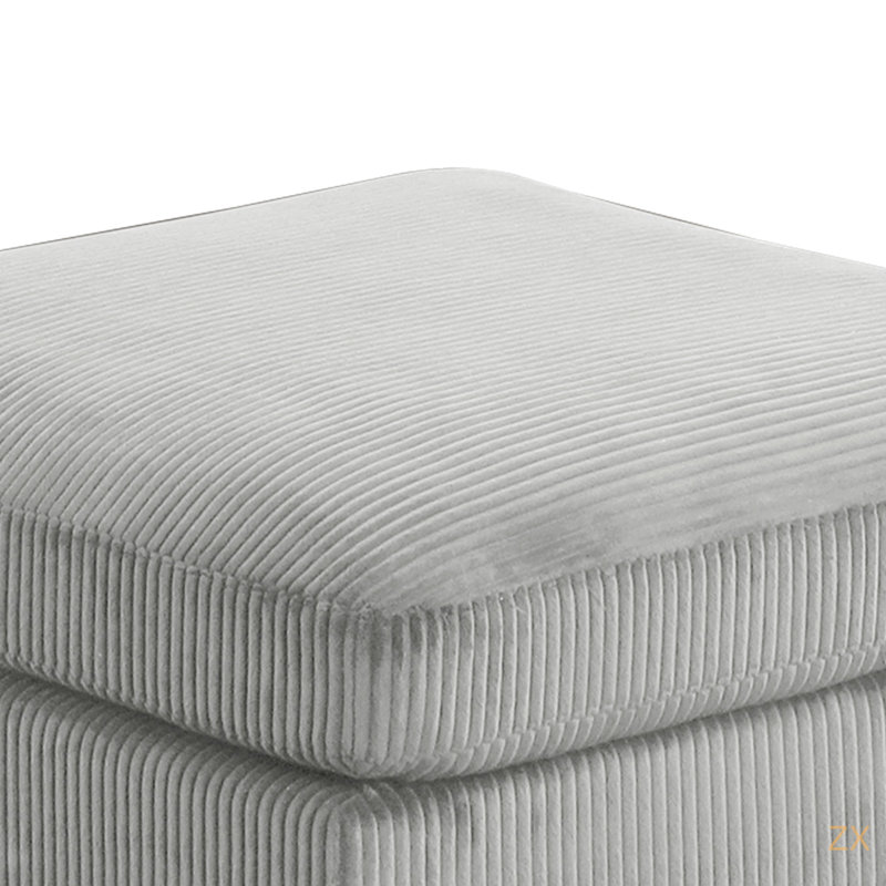 Bentley Modern Style Corduroy Fabric Upholste Ottoman Made With Wood Frame, Gray