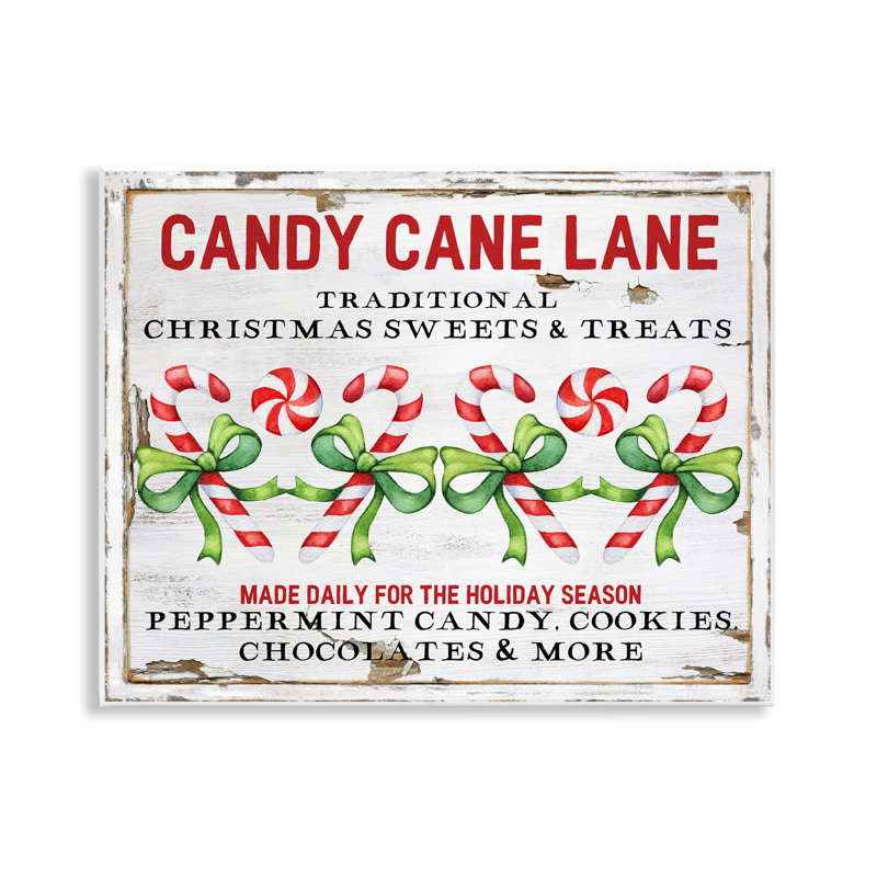 «Candy Cane Lane», art mural sur toile par Creatif Belle