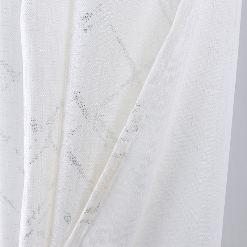 Soho Foil Print Window Curtain Set, Silver