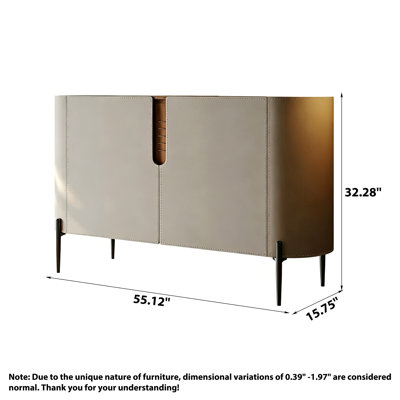 Armoire à chaussures et console avec placage de cuir Modern Modern
