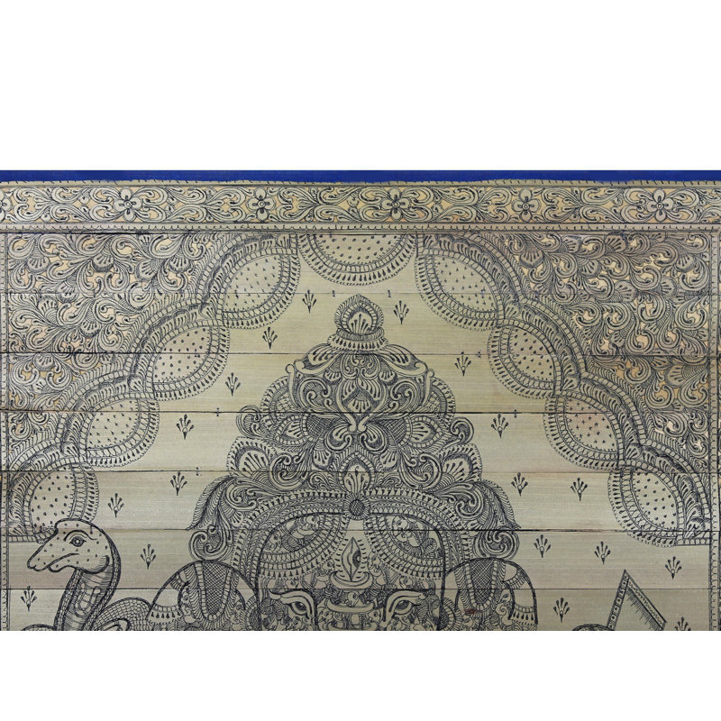 «Lord Ganesha In Blessing Mudra» | Paata, peinture de l'Orissa