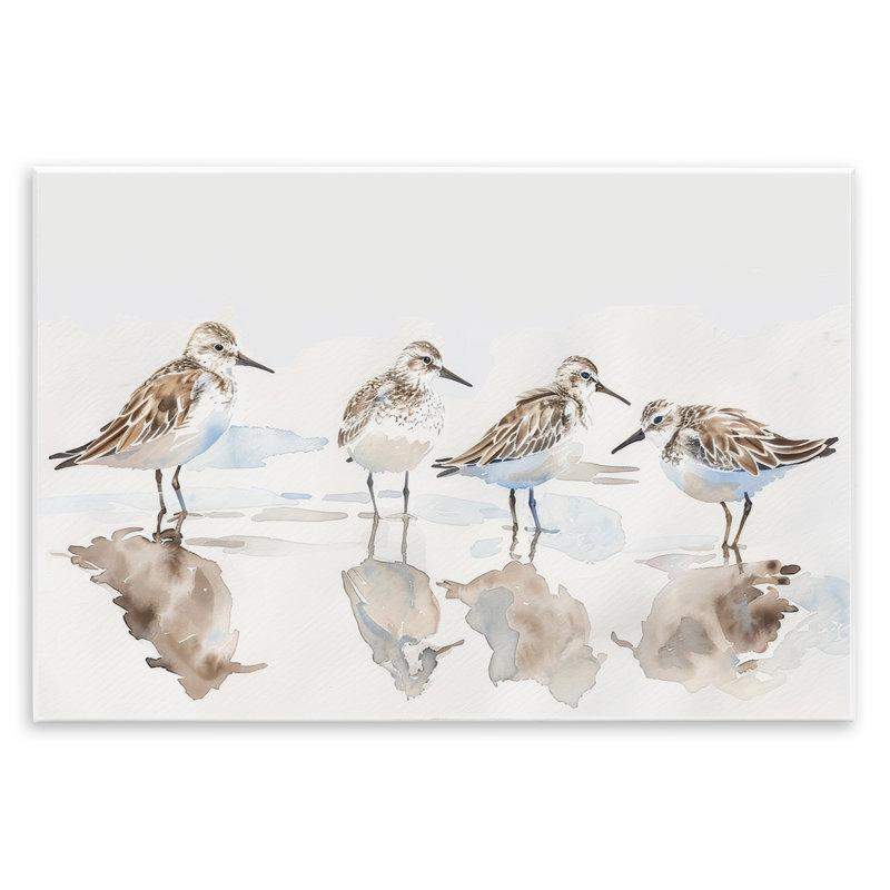 «Sandpipers Shore Reflection» par Petal Prints Design, H 10 po x l 15 po