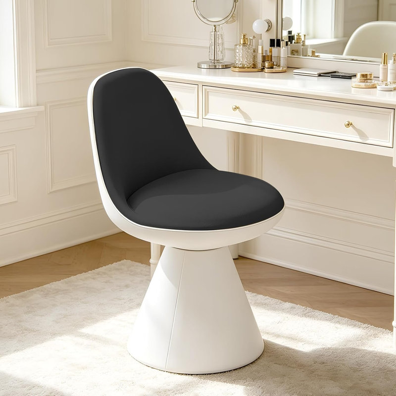 Tabouret de siège de meuble-lavabo polyvalent en cuir XUEGW, Noir