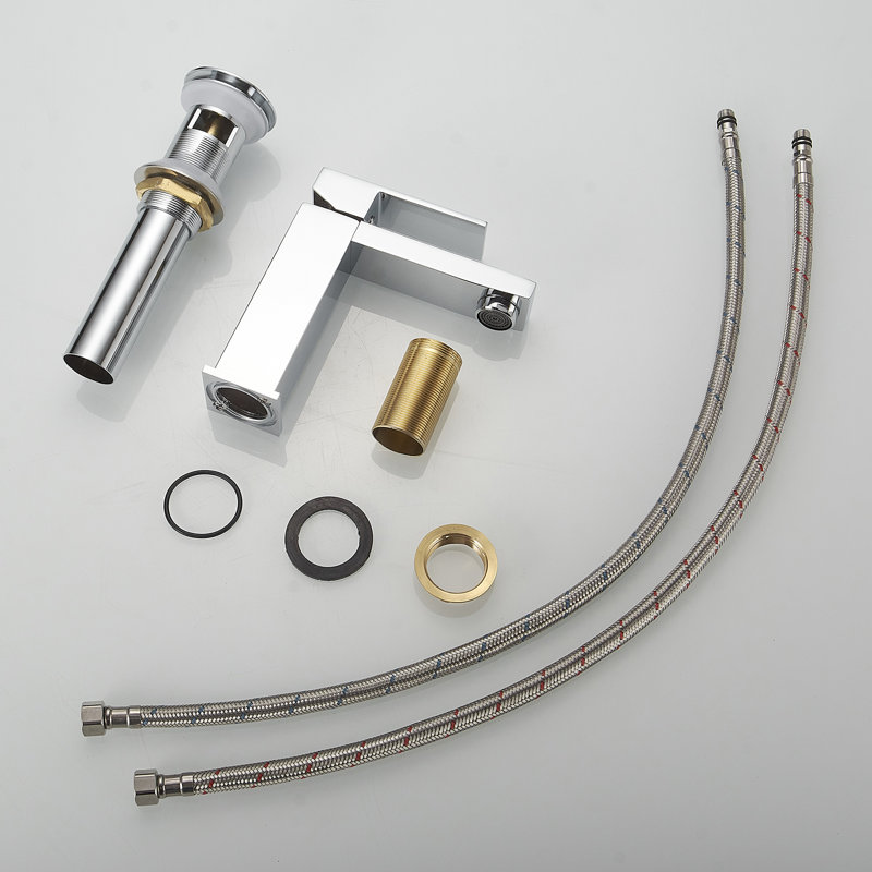 Polished Chrome Single-Handle Low-Arc Bathroom Faucet