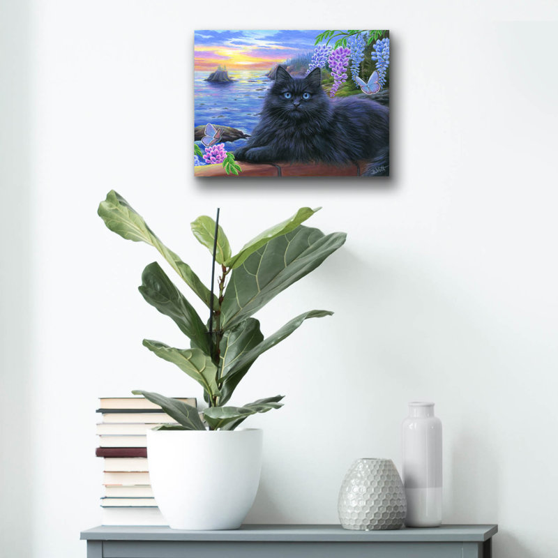 Highland Dunes «Elvira's Seaside Evening» par Bridget Voth, art en verre acrylique Wal, H 12 po x l 16 po x P 0,13 po