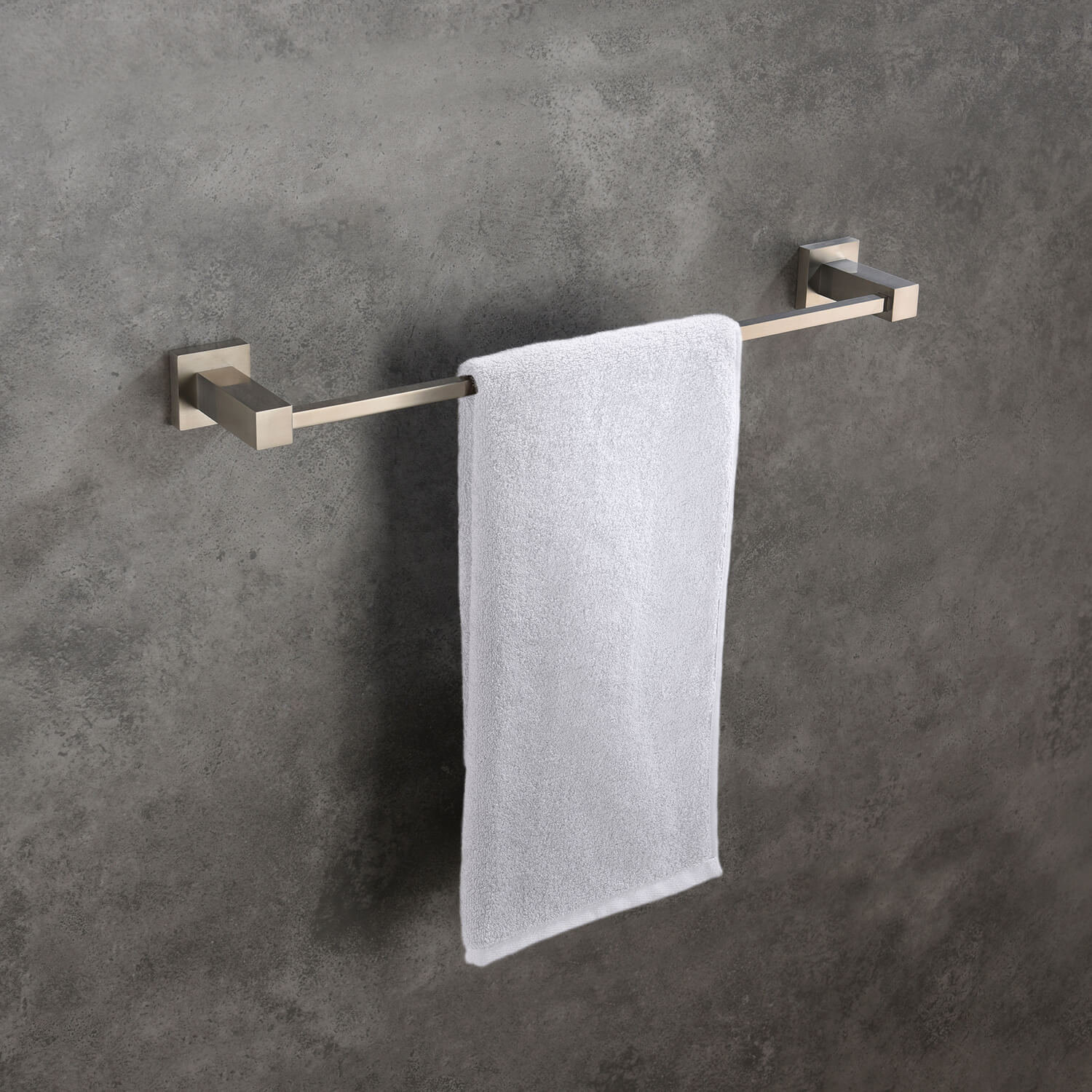 Cube 20" Wall Mounted Towel Bar, Brushed Nickel