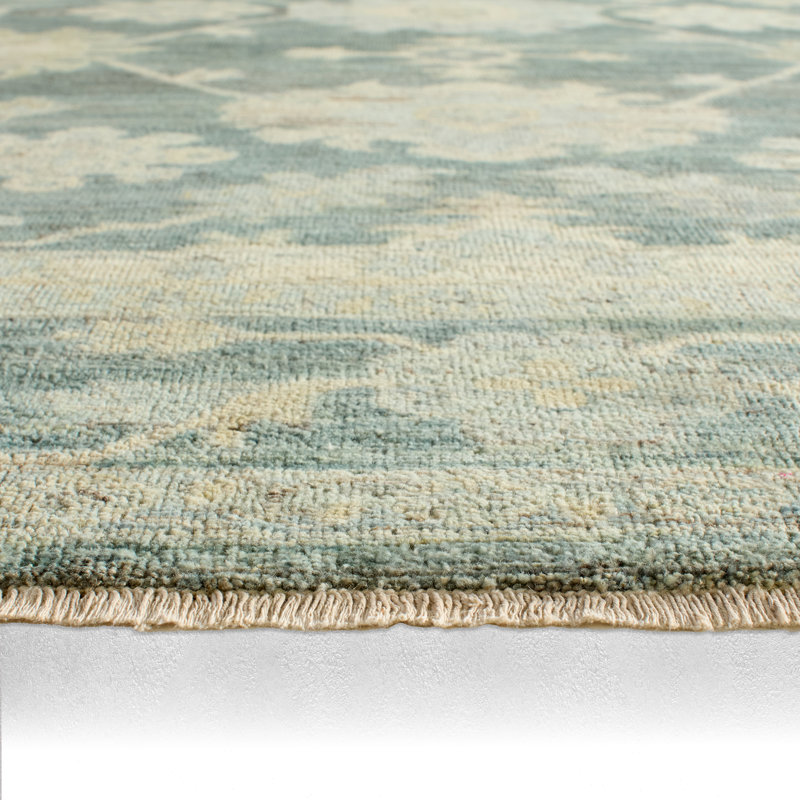 Jaipur Living Kerensa ORN08 Handknotted Floral Blue and Beige Area Rug (8'x11'), Rectangle 6' x 9'