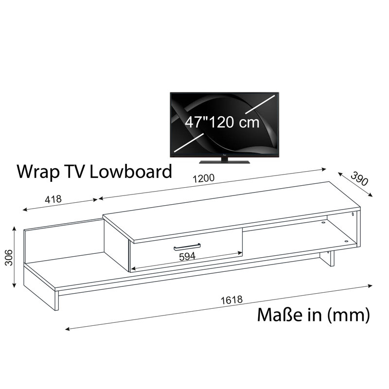 Caseres Unfinished TV Stand for TVs up to 40"