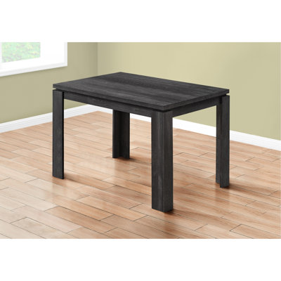 48" Rectangular Dining Table, Black Laminate Finish, Modern Design For Casual Rectangular, Fits Small Rooms