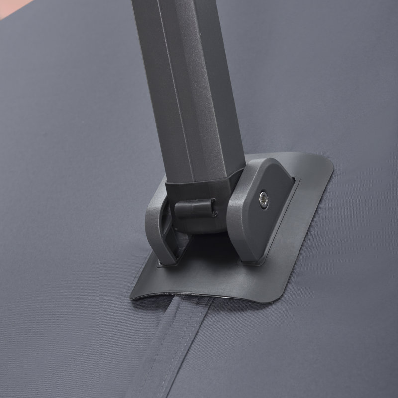 Mcduffy Rectangular Canilever Umbrella With Base, 108" H x 120" W x 156" D, Gray