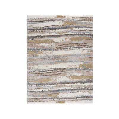 Watercolor Abstract Stripe Woven Area Rug in