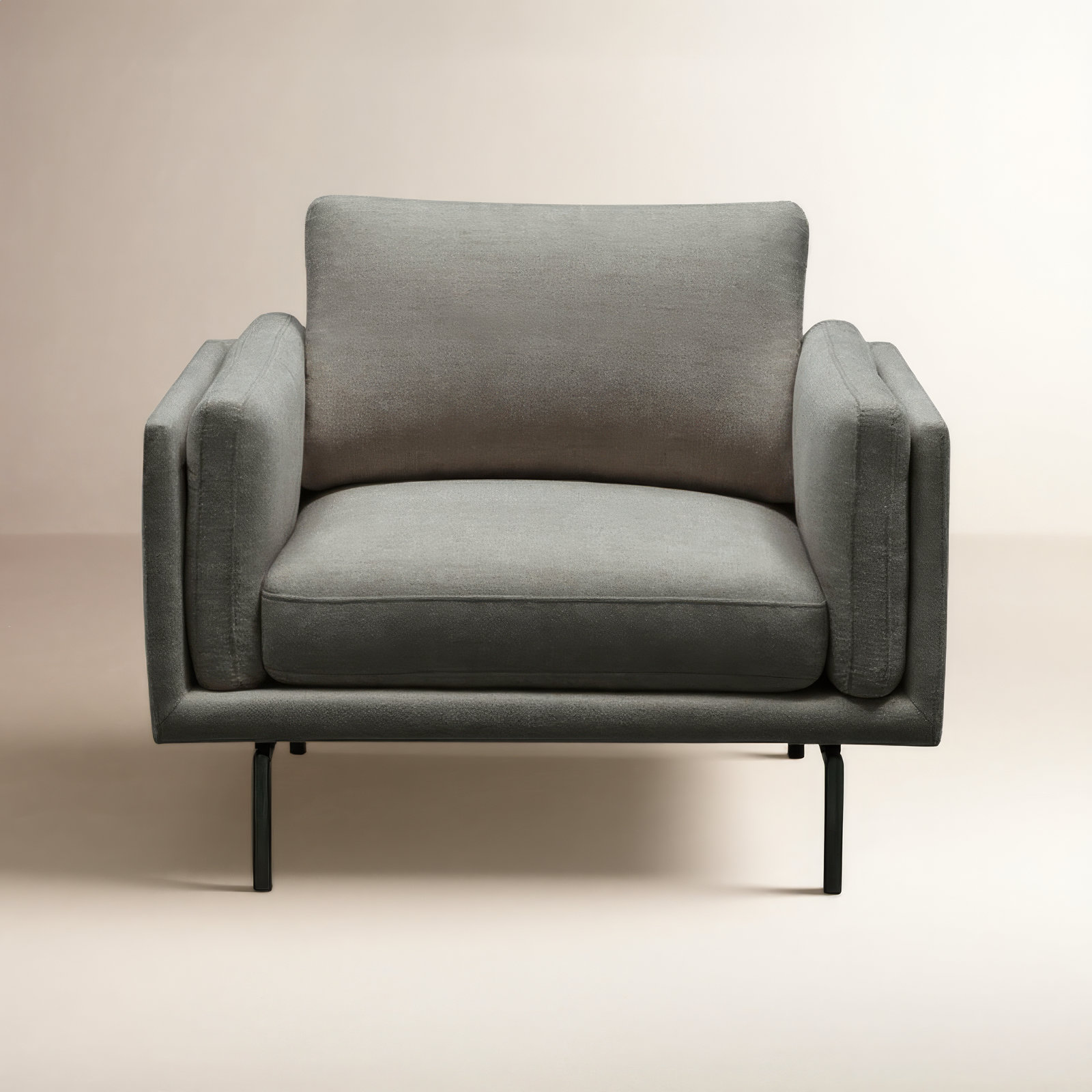 Elenora Pine Armchair, Charcoal Performance