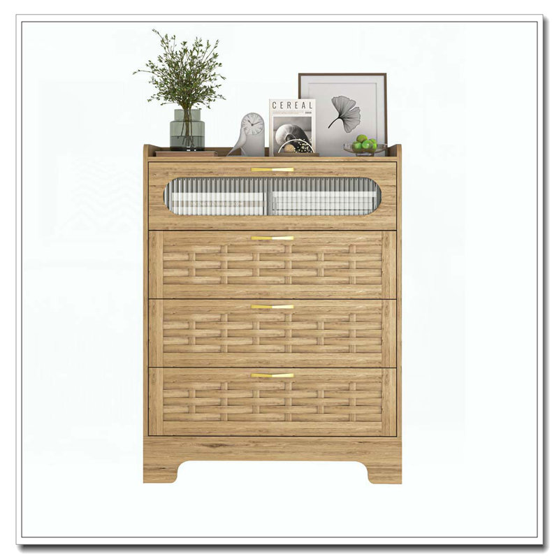 Commode à 4 tiroirs en bois pour chambre à coucher, grande commode double à larges tiroirs, commode moderne, commode de rangement, commode de chambre de bébé, pour salon, couloir, chambre à coucher, chambre d'enfant