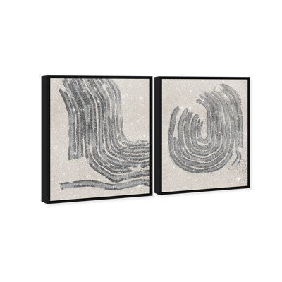Two Spaces Set Canvas Abstract Print by Oliver Gal, Black Frame, 16 x 20
